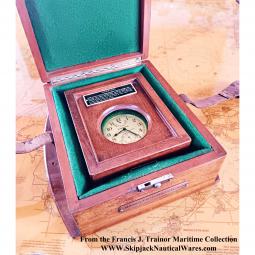 WWII, Hamilton U.S. Navy Deck Chronometer Watch in Mahogany Case